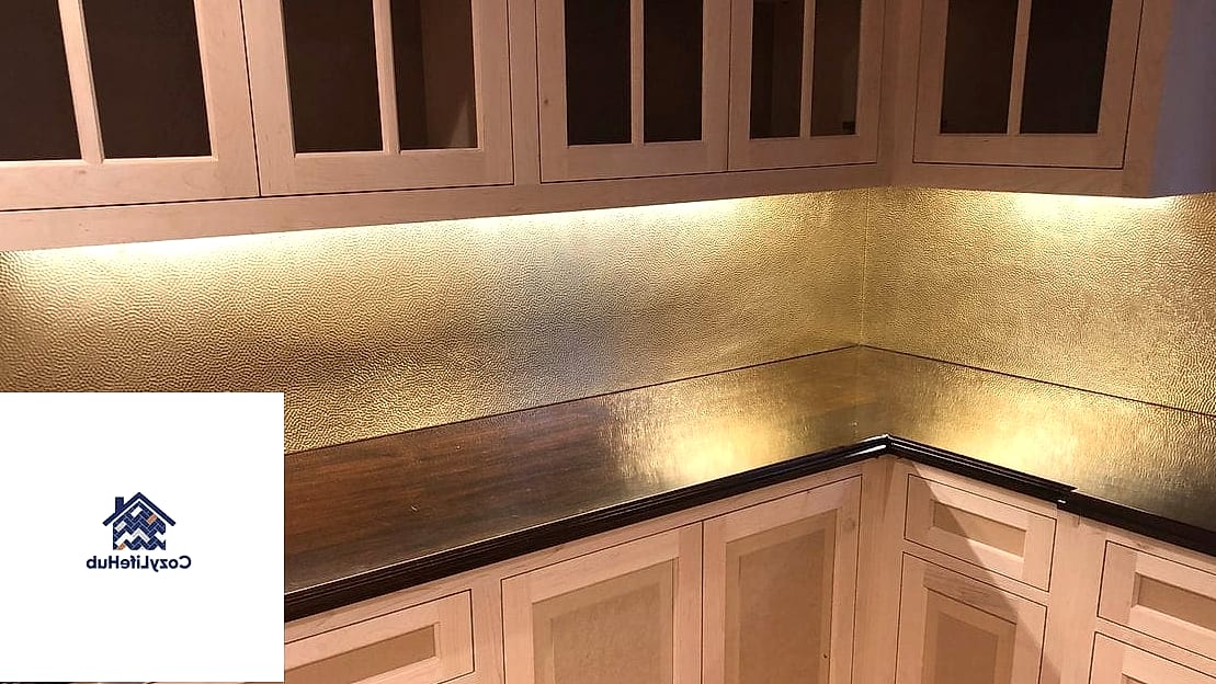 20 Metal Sheet Backsplash Ideas That Will Transform Your Space 7 Antiqued Brass Panels
