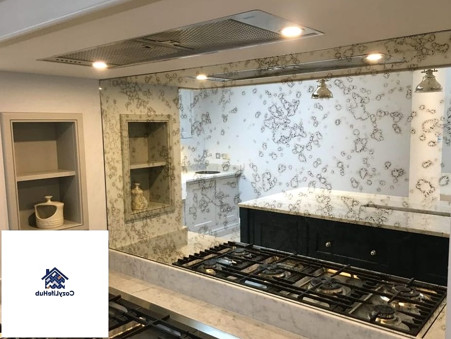 21 Shell Backsplash Ideas Worth Stealing From Interior Designers 20 Antique Mirror and Shell Tile Combination