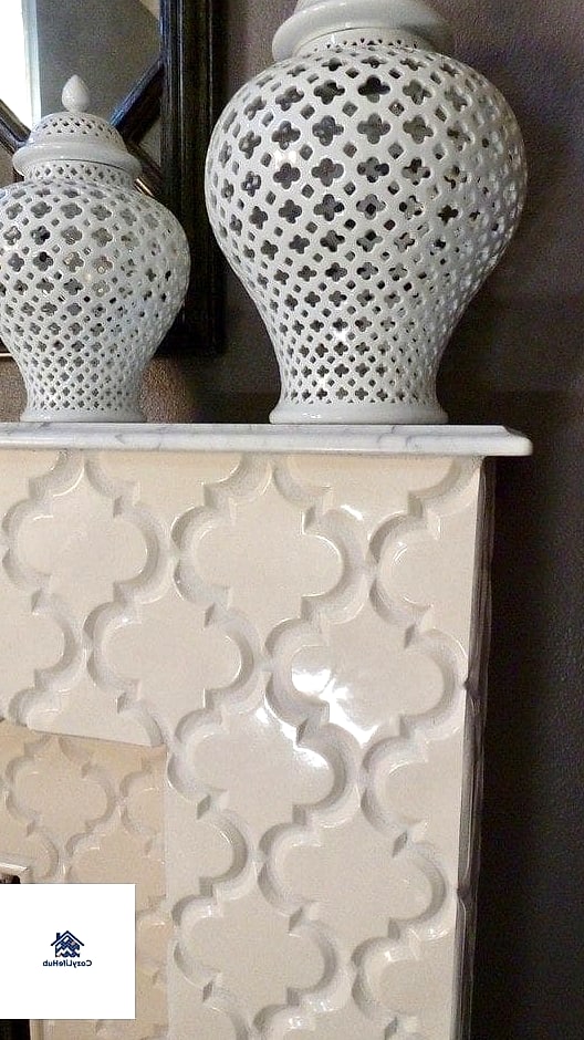 Arabesque Tile Fireplace Surround