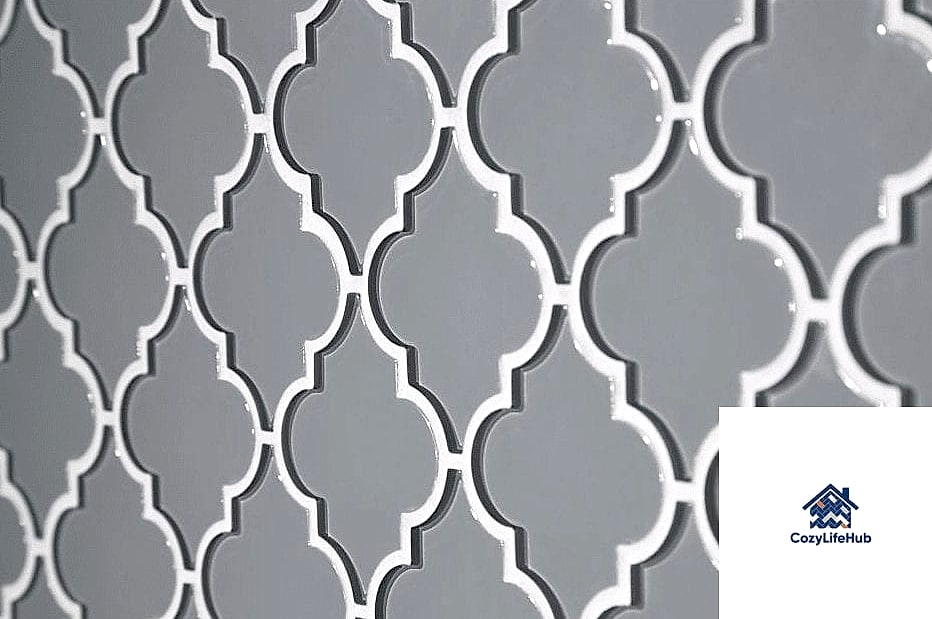18 Waterjet White Gray Mosaic Tile Ideas You'll Want to Save Right Now 9 Arabesque Waterjet Mosaic