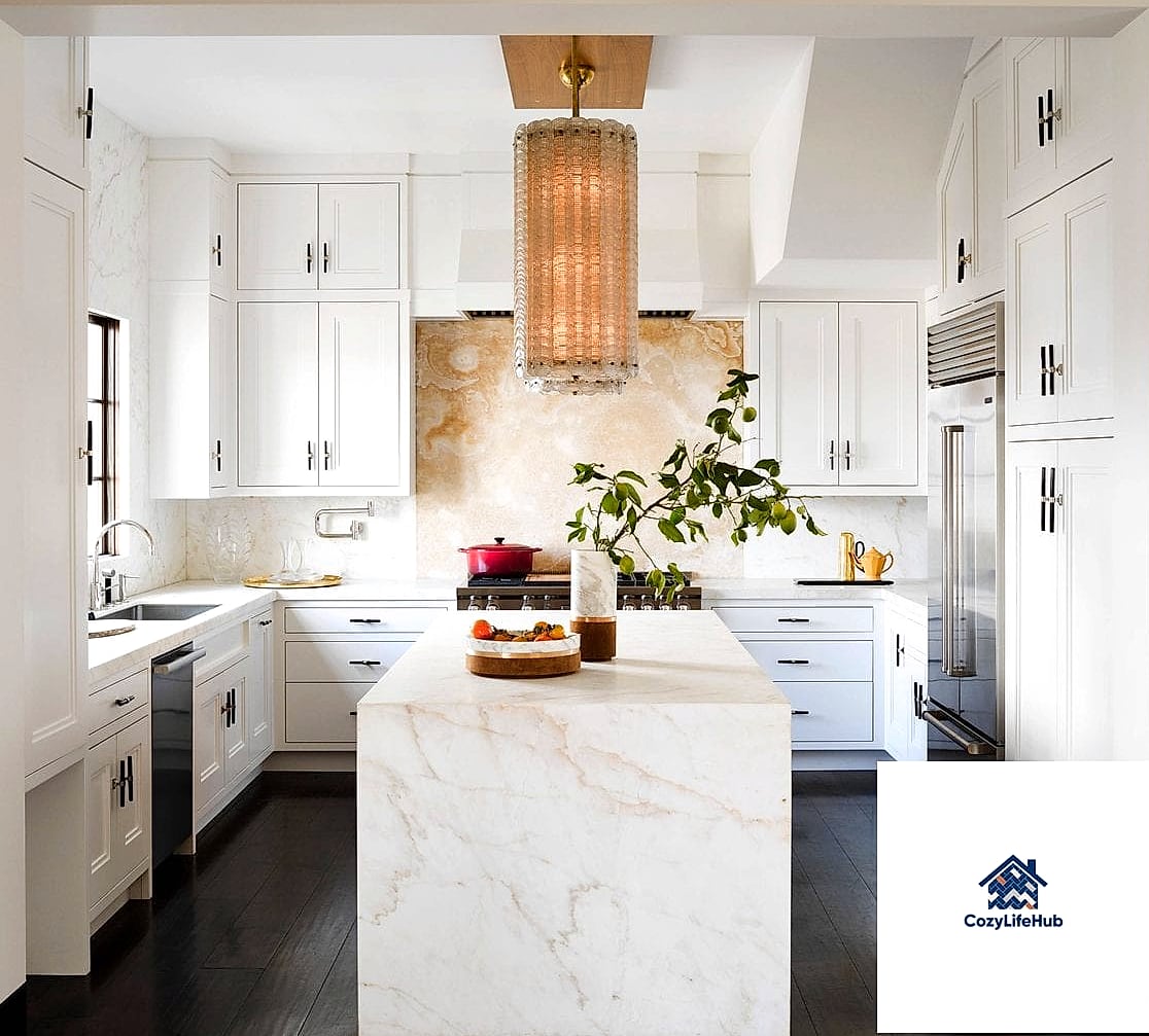 30 White Onyx Subway Backsplash Ideas From Homes We Absolutely Love 21 Backsplash Paired with Warm Wood Open Shelves
