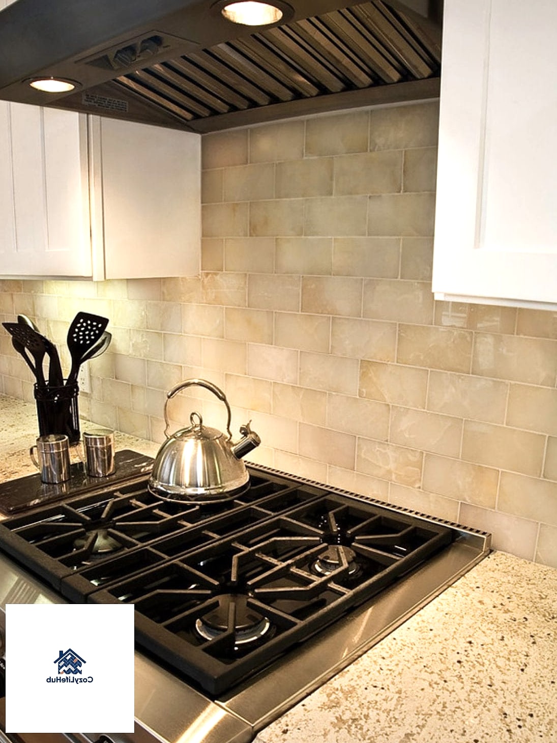 30 White Onyx Subway Backsplash Ideas From Homes We Absolutely Love 29 Backsplash Paired with a Pot Filler
