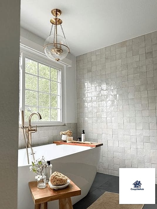 Bathroom Floor in Muted Terracotta