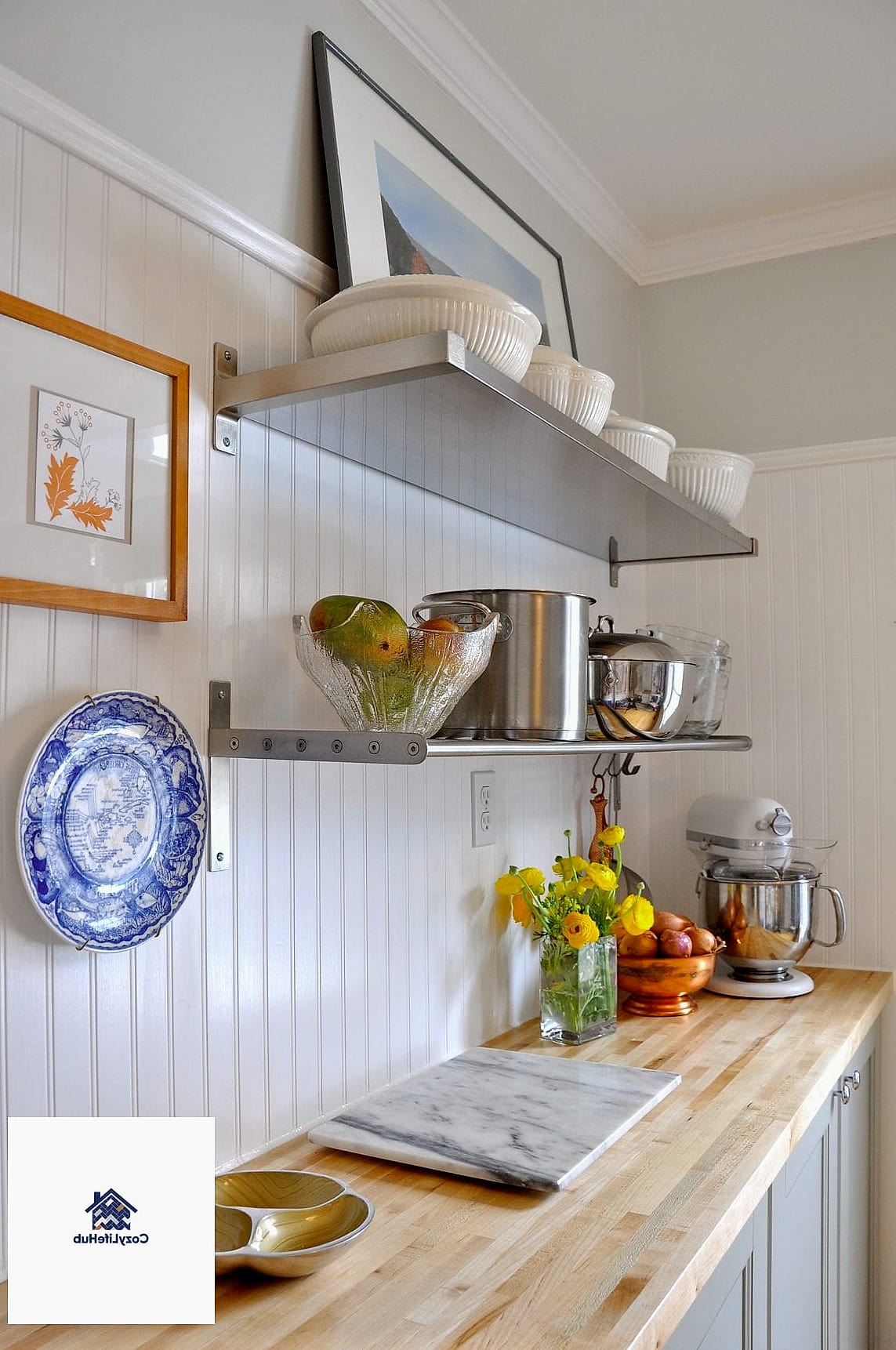 Beadboard with Butcher Block Countertops