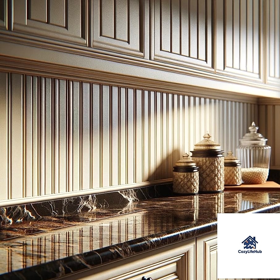 Beadboard with Marble Countertops