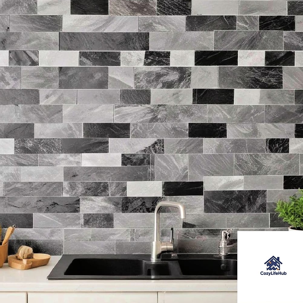 Black Beadboard-Style Tile