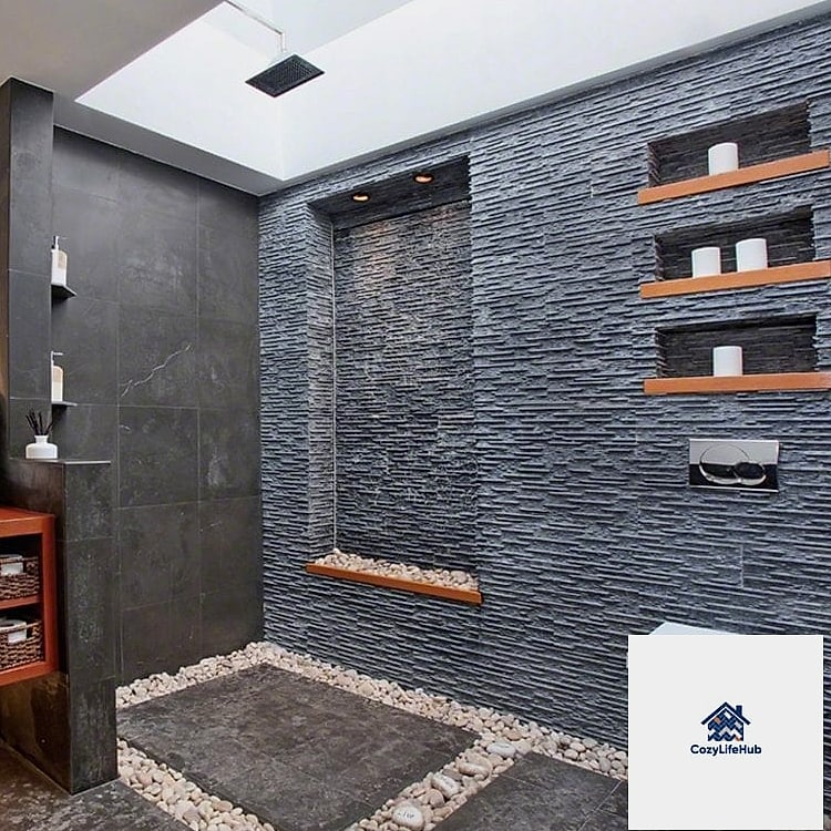 30 Black Mosaic Tile Ideas That Will Change How You See Your Home 13 Black Mosaic Tile Wet Room