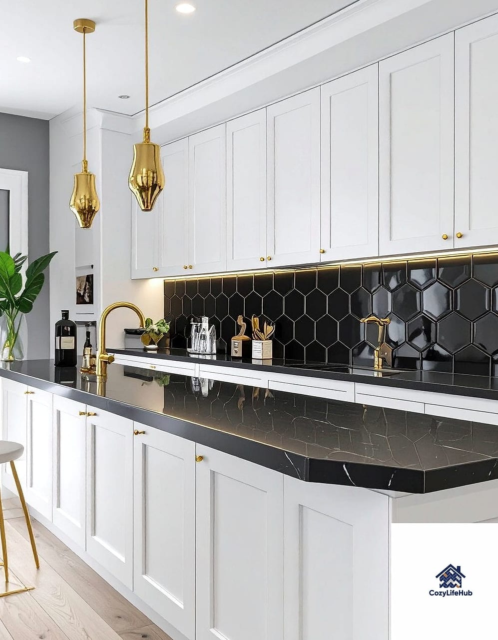 30 Black Mosaic Tile Ideas That Will Change How You See Your Home 15 Black Mosaic Tile Bar Backsplash