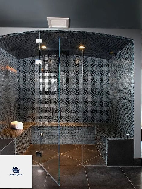 30 Black Mosaic Tile Ideas That Will Change How You See Your Home 16 Black Mosaic Tile Steam Shower