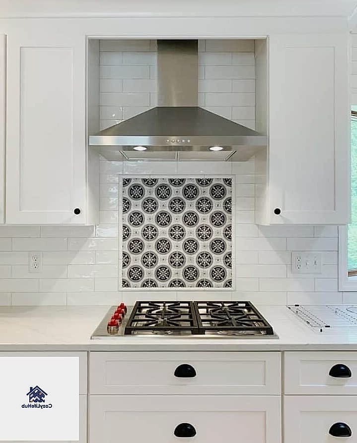 30 Black Mosaic Tile Ideas That Will Change How You See Your Home 21 Black Mosaic Tile Kitchen Range Hood