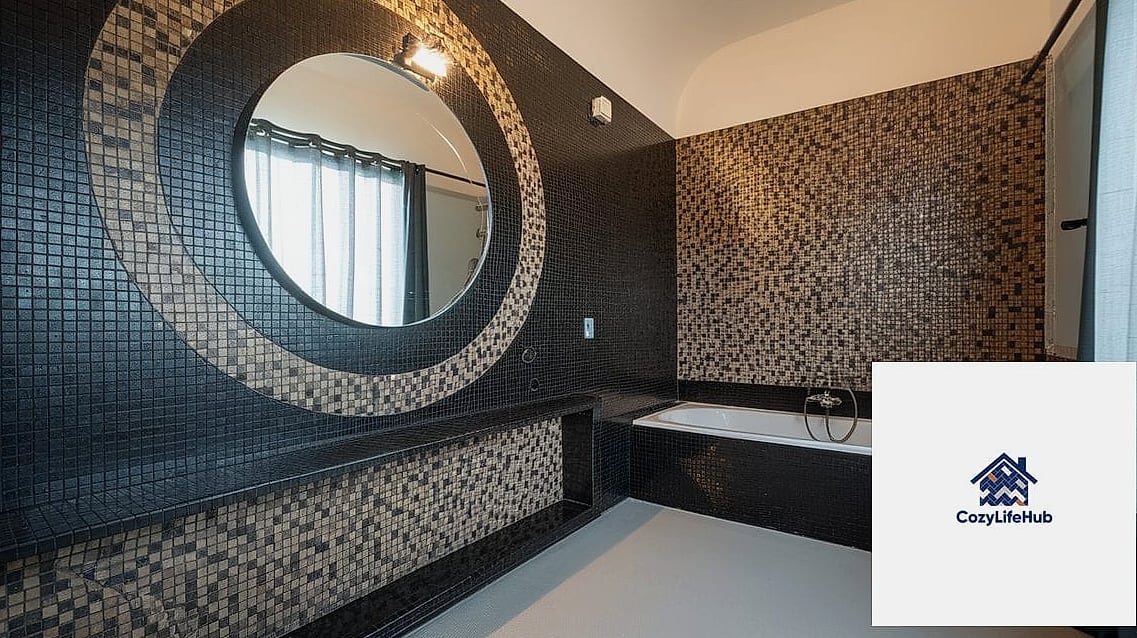 30 Black Mosaic Tile Ideas That Will Change How You See Your Home 26 Black Mosaic Tile Accent Ceiling