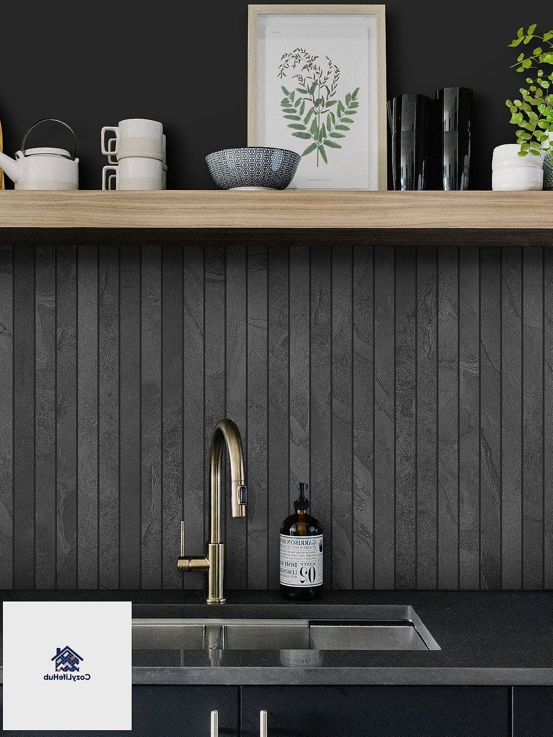 19 Black Backsplash Ideas That Will Transform Your Space 6 Black Slate Backsplash
