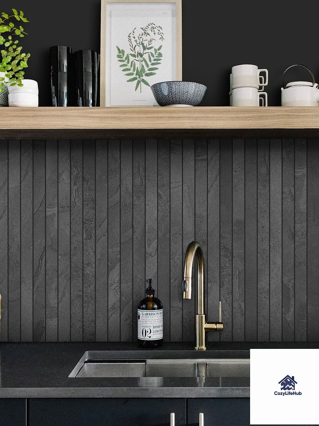 19 Black Backsplash Ideas That Will Transform Your Space 11 Black Textured 3D Tile