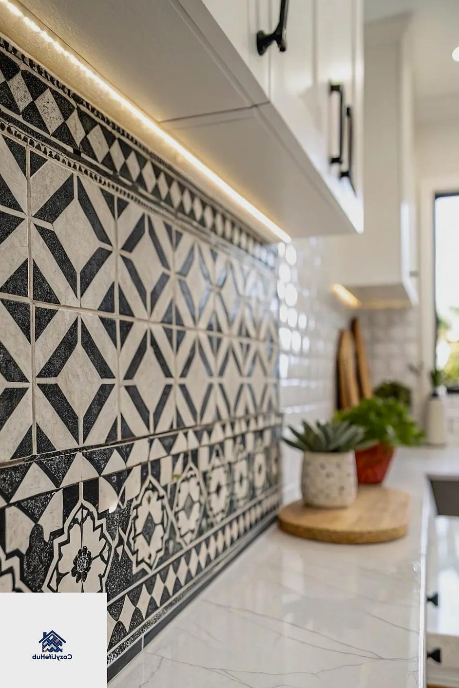 19 Black Backsplash Ideas That Will Transform Your Space 9 Black and White Mosaic Backsplash