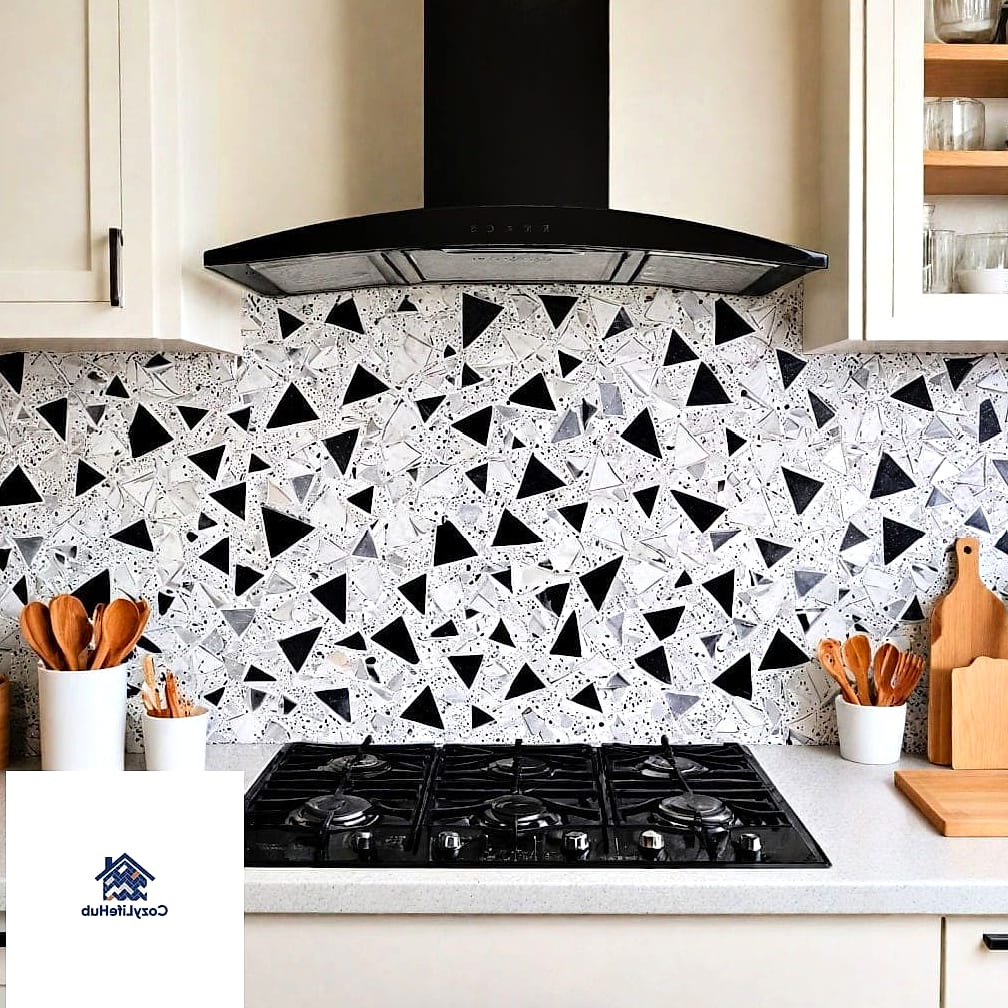 21 Backsplash for Black and White Kitchens Ideas That Will Transform Your Space 21 Black and White Terrazzo Tile