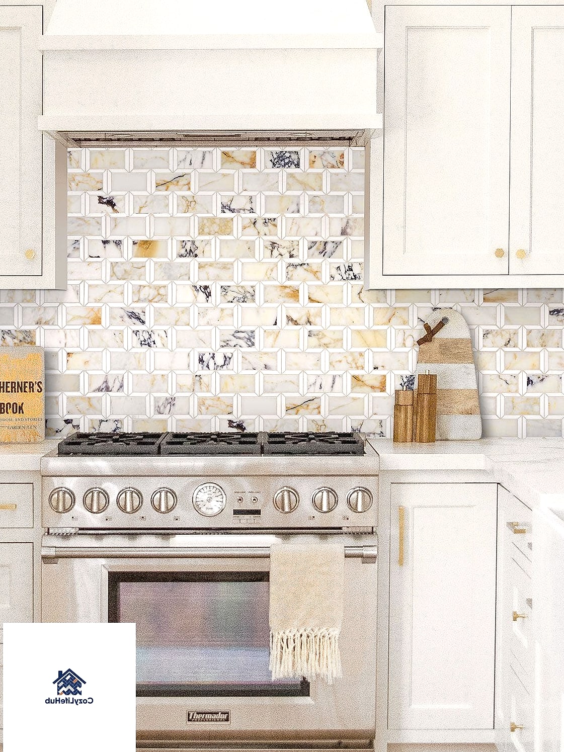 23 Backsplash Ideas for White Cabinets Ideas That Will Transform Your Space 7 Black and White Mosaic Pattern