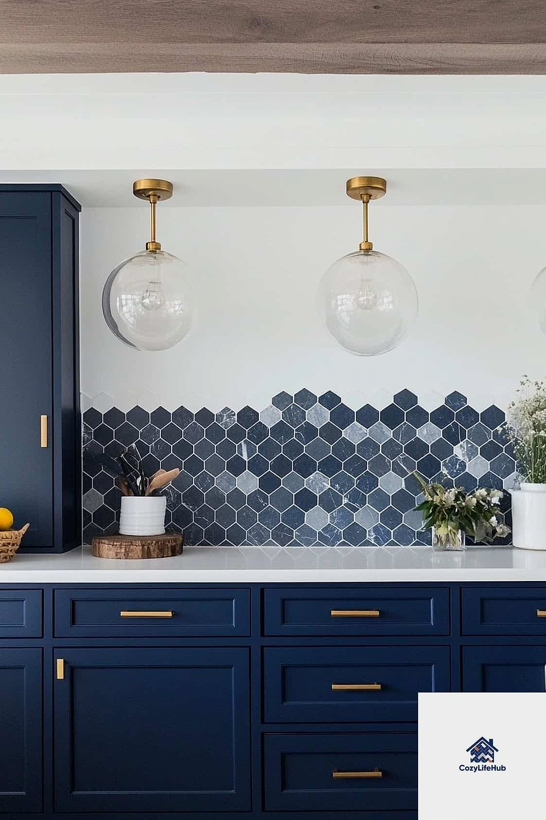 19 Terrazzo Backsplash Ideas That Look Expensive But Aren't 18 Blue and Navy Terrazzo for a Coastal Feel