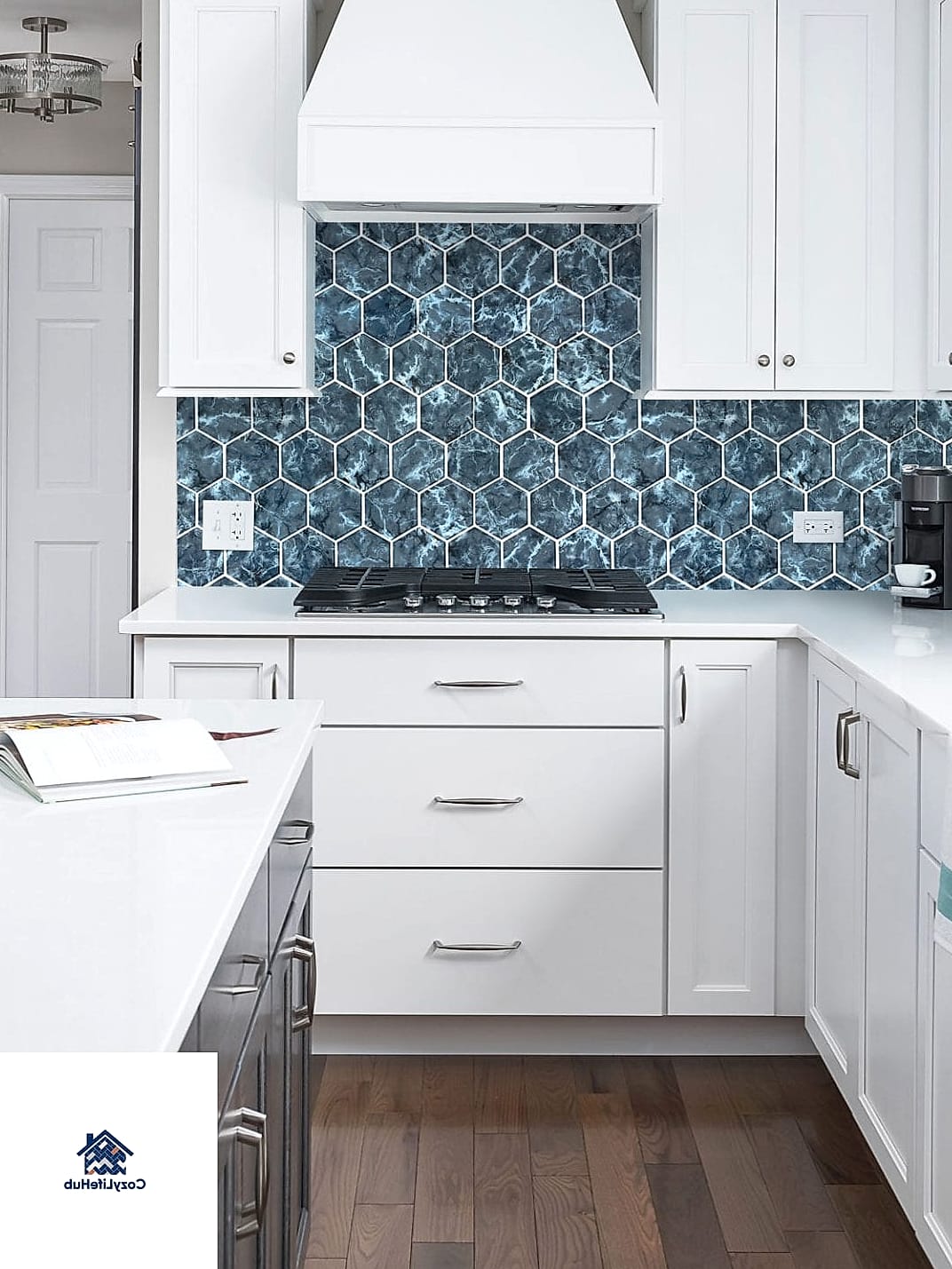 Blue and White Patterned Tile