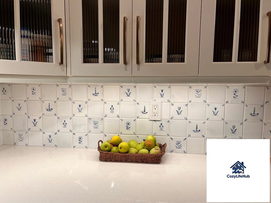 Blue and White Delft-Style Tile