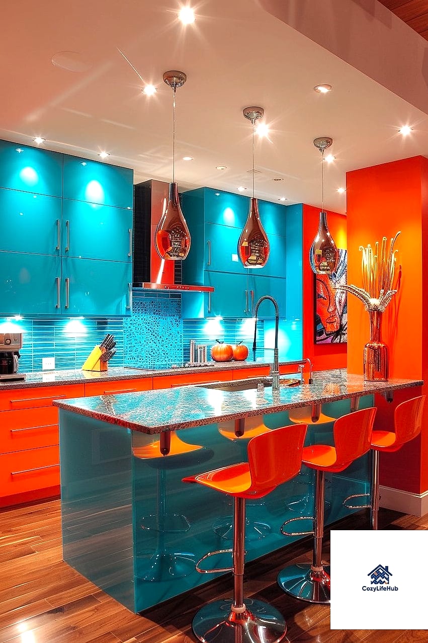 19 Modern Kitchen Ideas Worth Stealing From Interior Designers 11 Bold Color on the Island