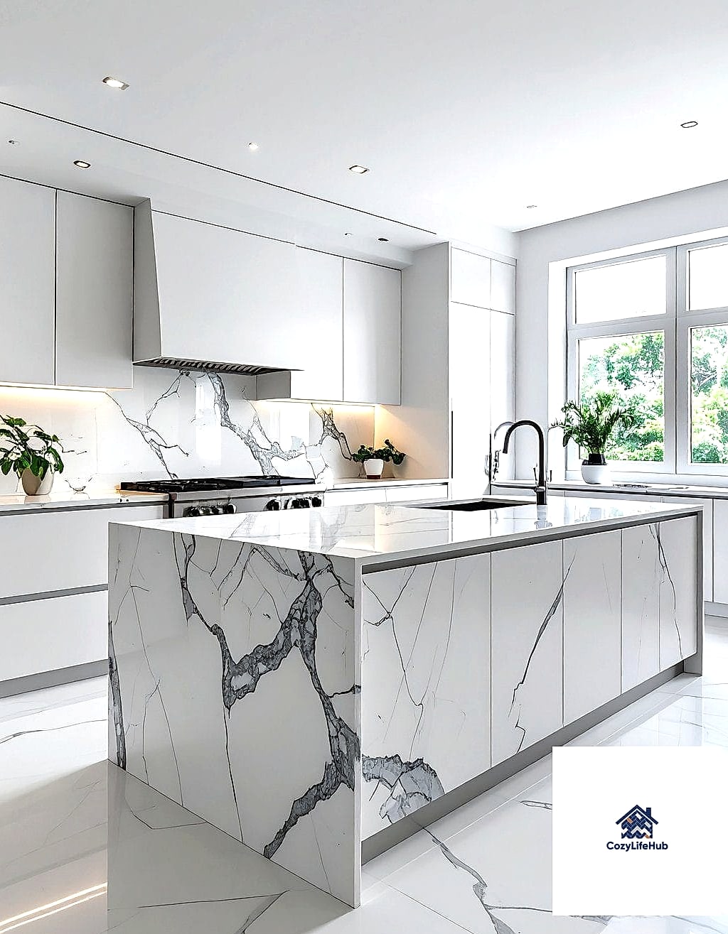 Bookmatched Marble Slab