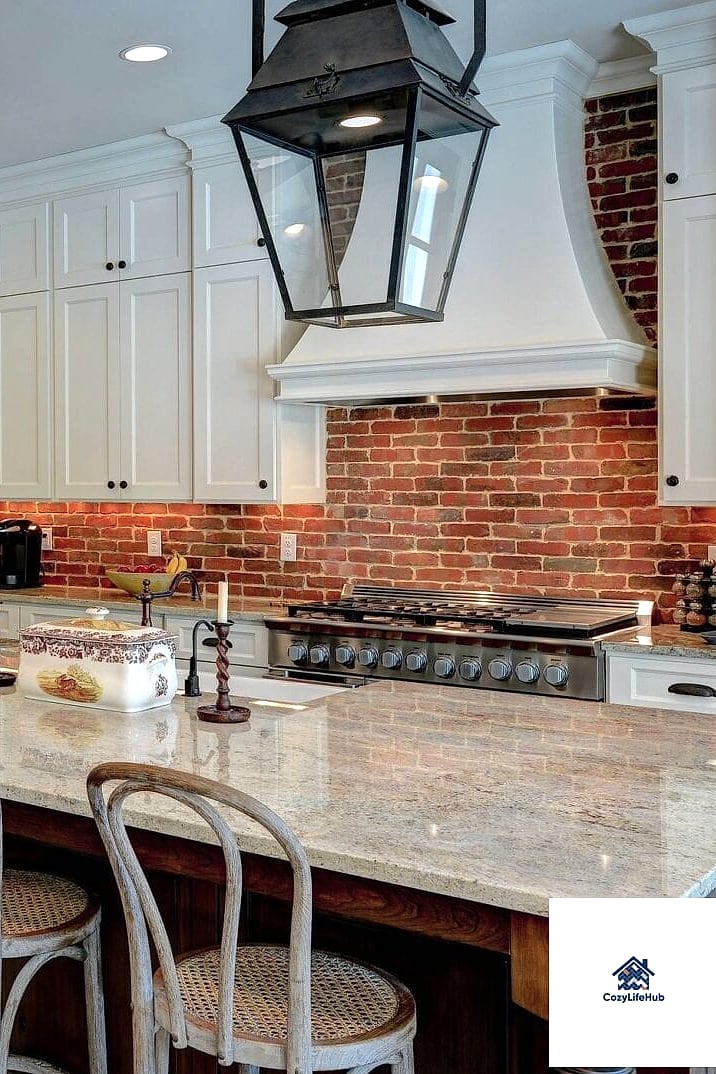 30 Heat Resistant Kitchen Ideas That Prove This Trend Is Here to Stay 13 Brick Backsplash Behind the Stove