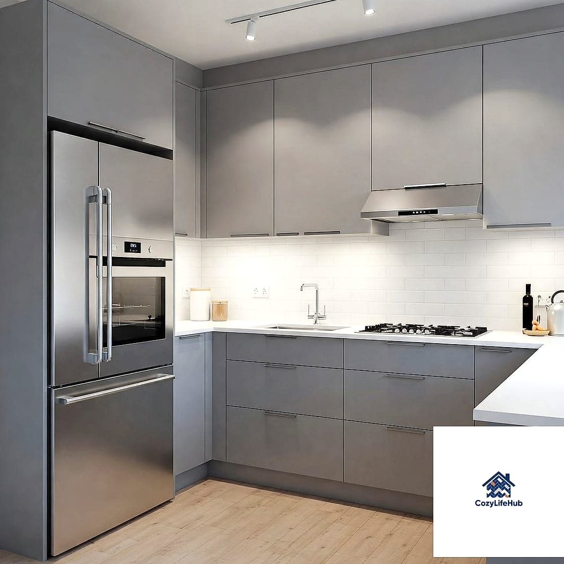 Built-In Storage in Gray Cabinetry