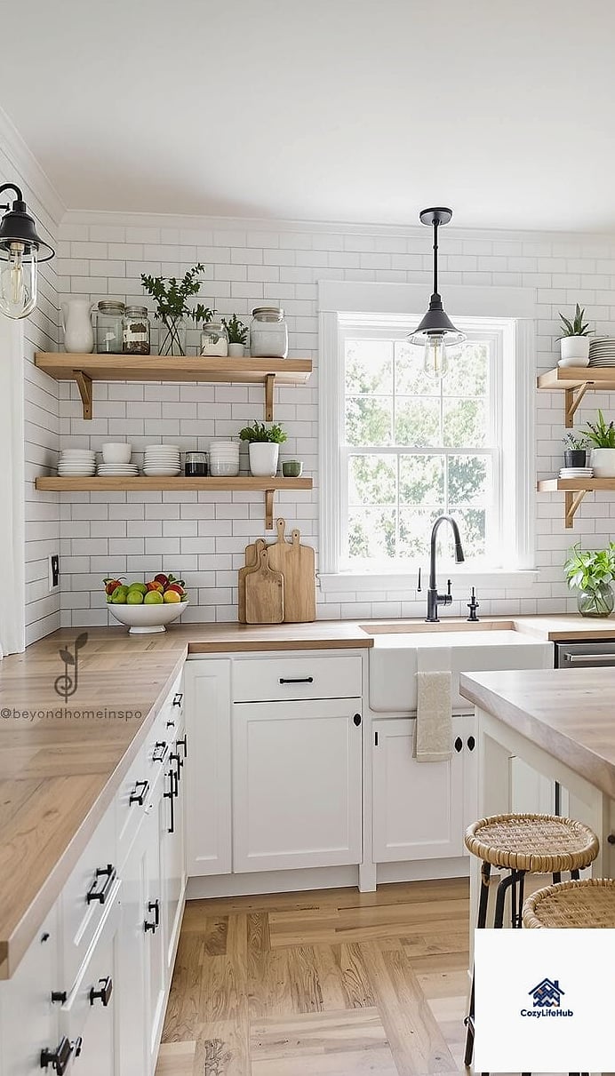 Butcher Block Countertops for Warmth