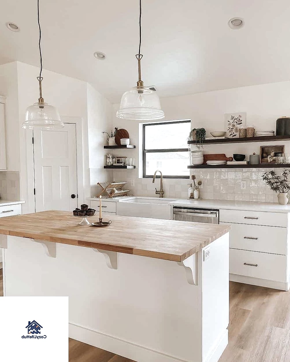 16 White Kitchen Ideas Perfect for Any Budget 4 Butcher Block Countertops