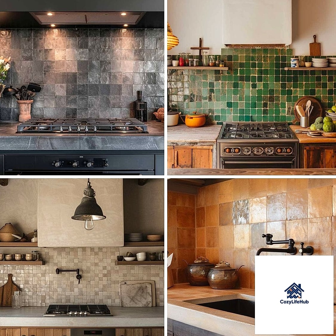 20 Matte Backsplash Ideas Worth Stealing From Interior Designers 3 Charcoal Matte Zellige Tile