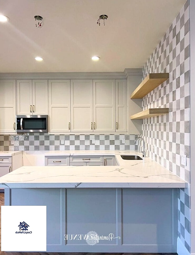 Checkerboard Tile Backsplash
