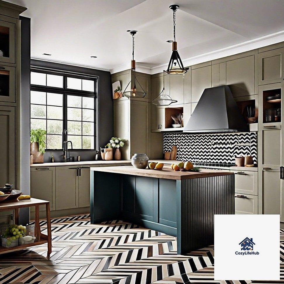 15 Chevron Tile Ideas That Designers Keep Coming Back To 15 Chevron Tile Kitchen Island Wrap