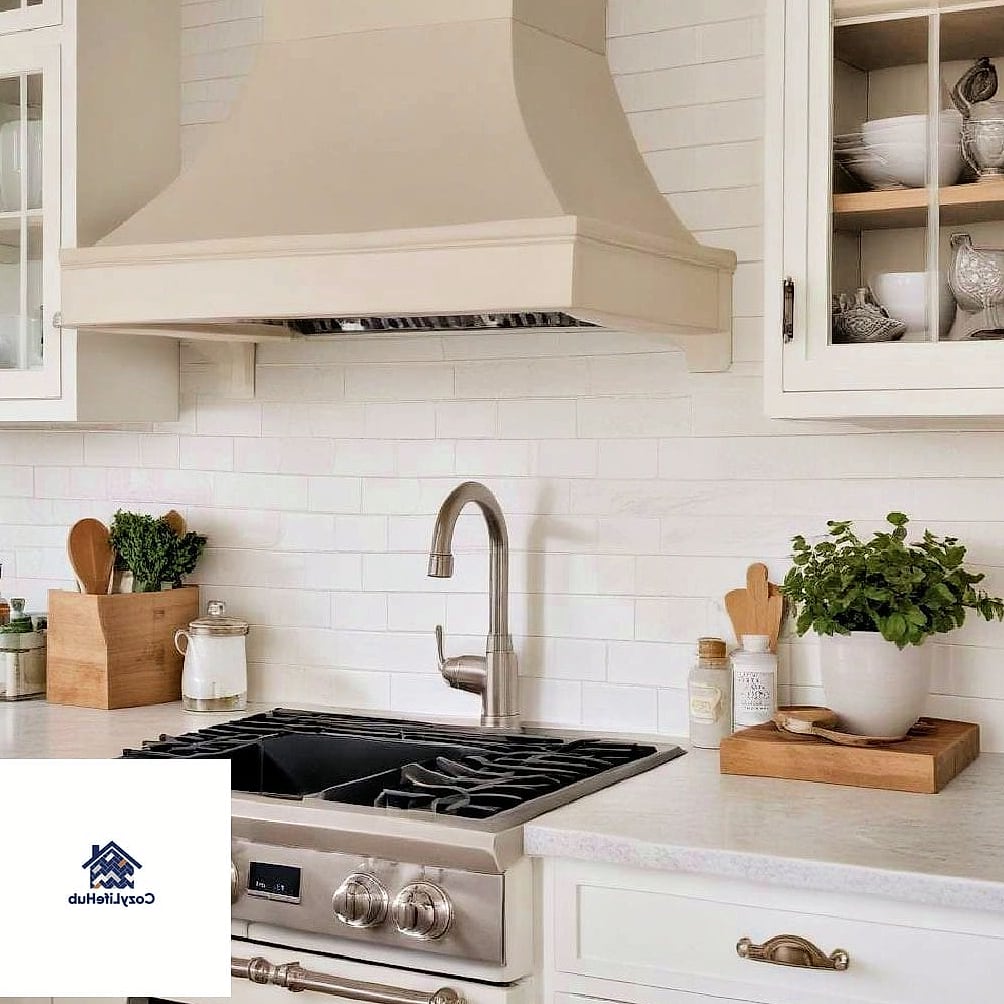 Classic White Shiplap Behind the Range