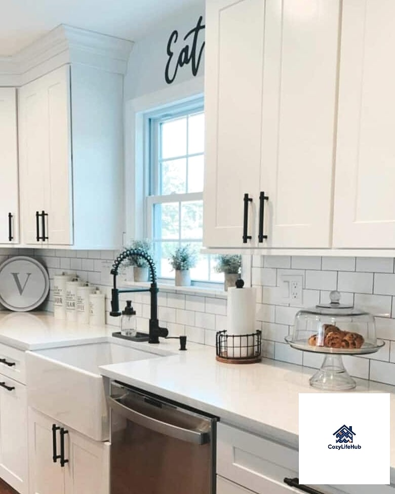 16 Farmhouse Backsplash Ideas That Look Expensive But Aren't 2 Classic White Subway Tile in a Brick Pattern