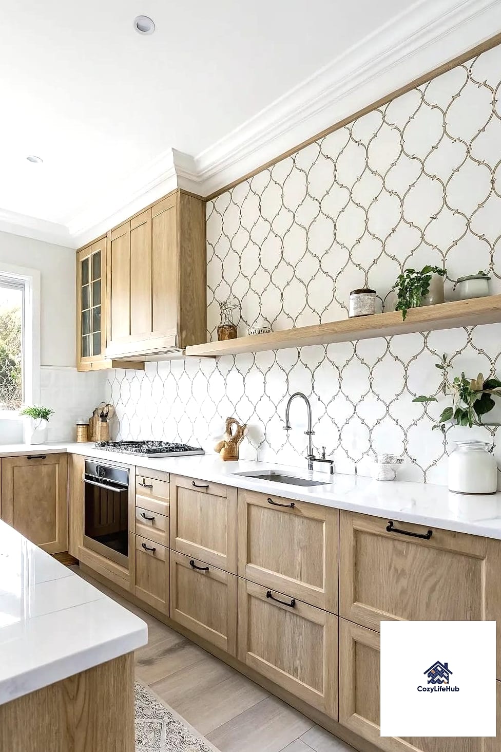 Classic White Arabesque Backsplash