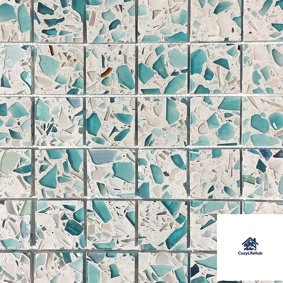 22 Recycled Glass Tile Ideas That Are Stylish and Practical 19 Coastal Blue-Green Pool Bath Tile