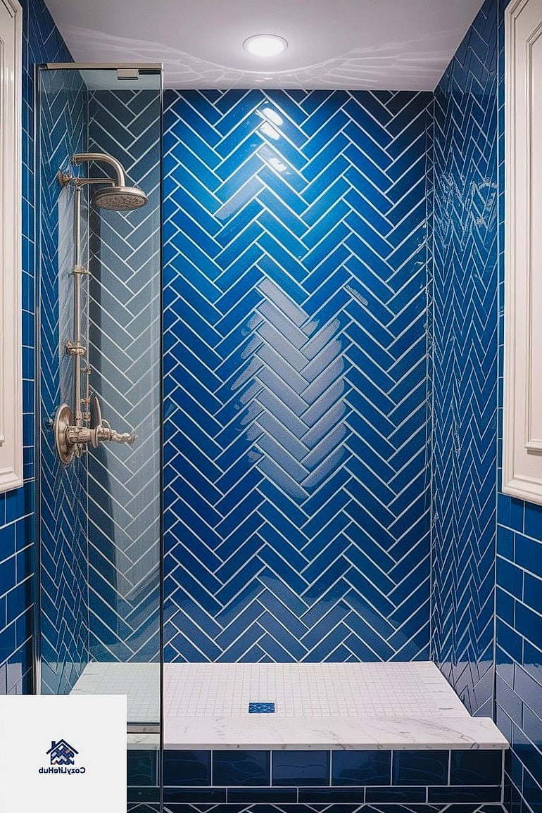 Cobalt Blue Zellige Herringbone
