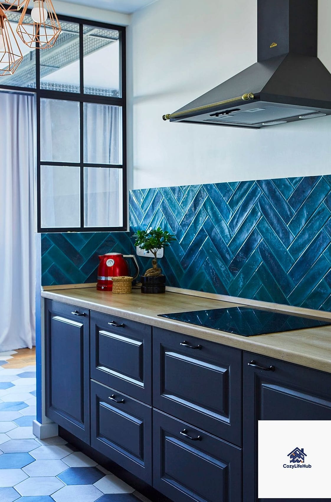 Colored Glass Herringbone