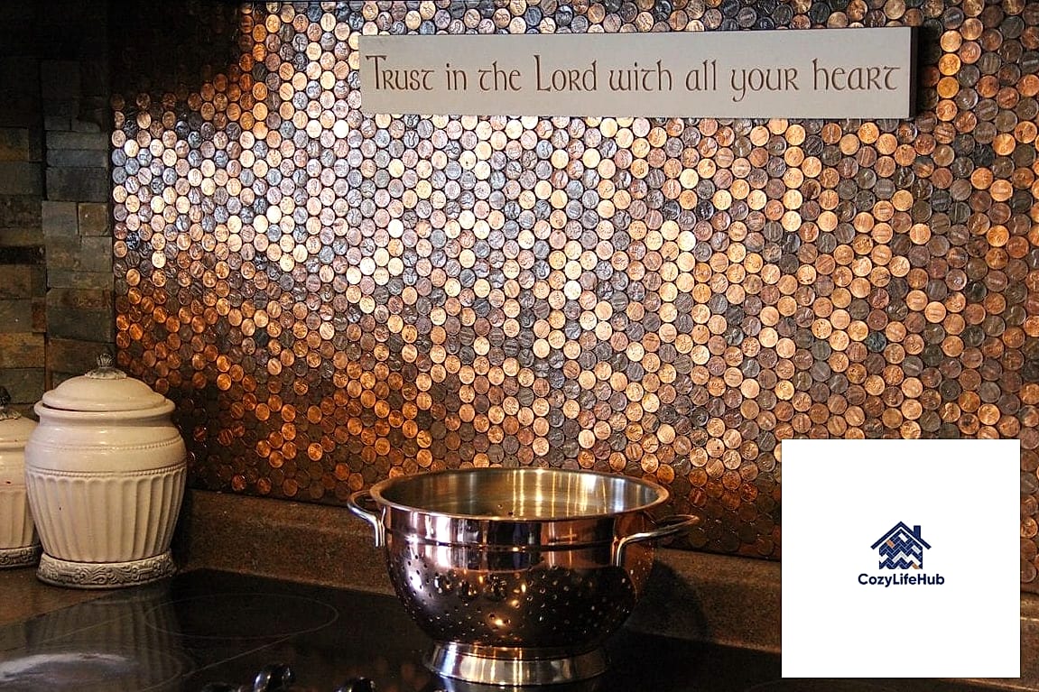 20 Metal Sheet Backsplash Ideas That Will Transform Your Space 16 Copper Penny Tile Metal Backsplash