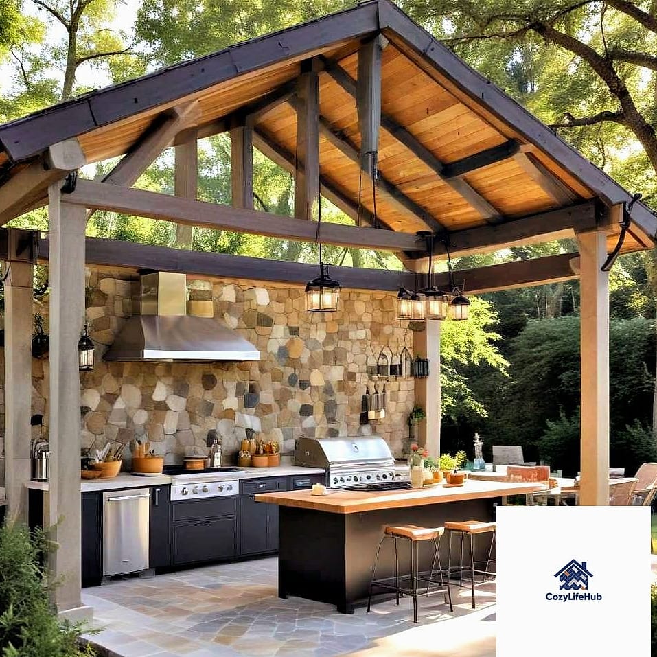 7 Outdoor Kitchen Ideas That Are Absolutely Worth It 7 A Covered Structure for Weather Protection