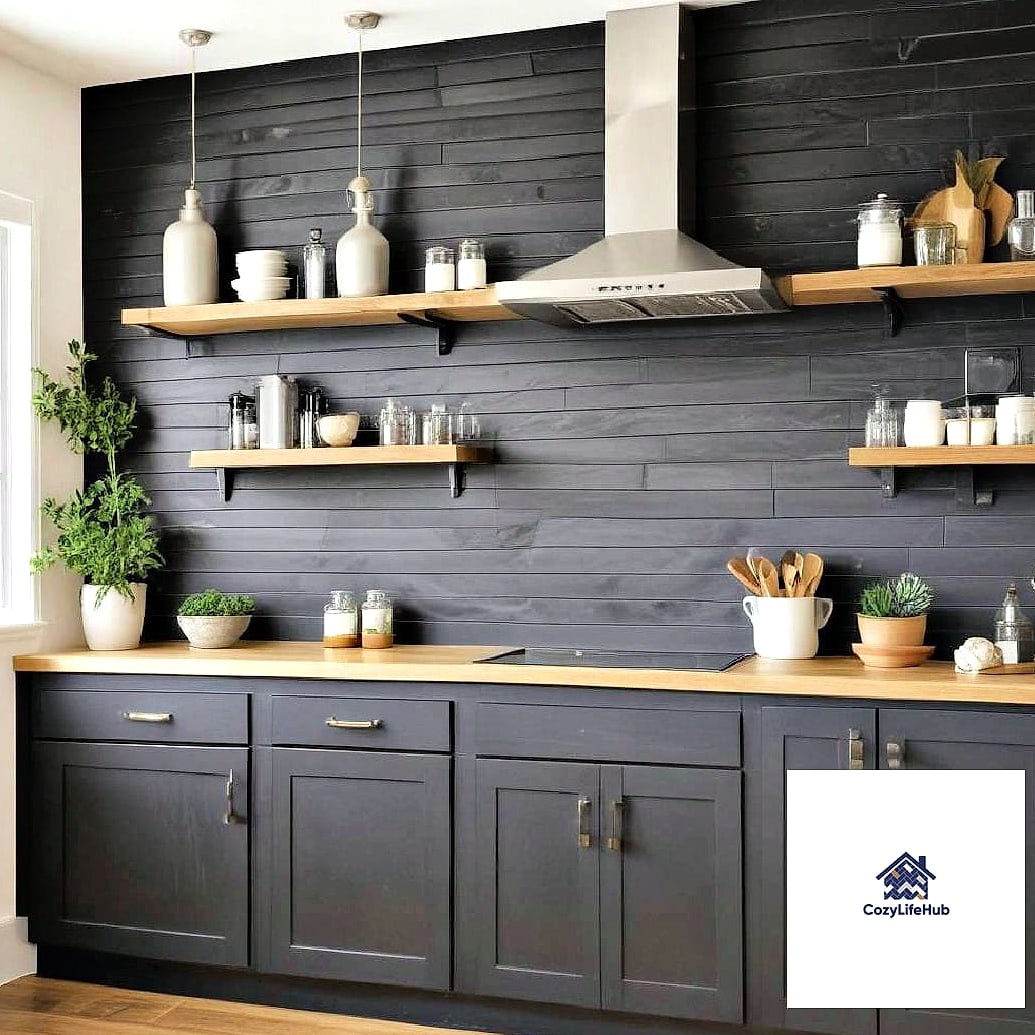 Dark Charcoal Shiplap for Moody Contrast
