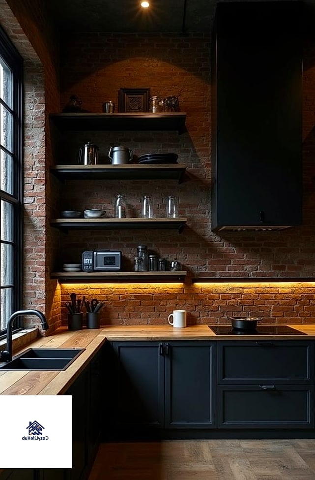 Dark Moody Tile Wall