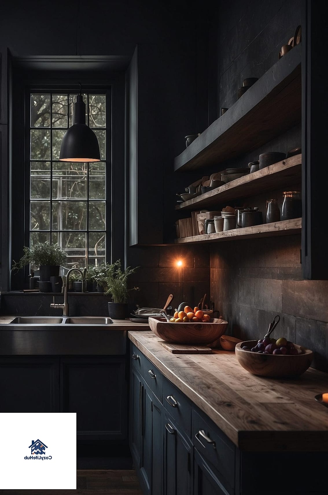 Dark and Moody Monochrome Backsplash