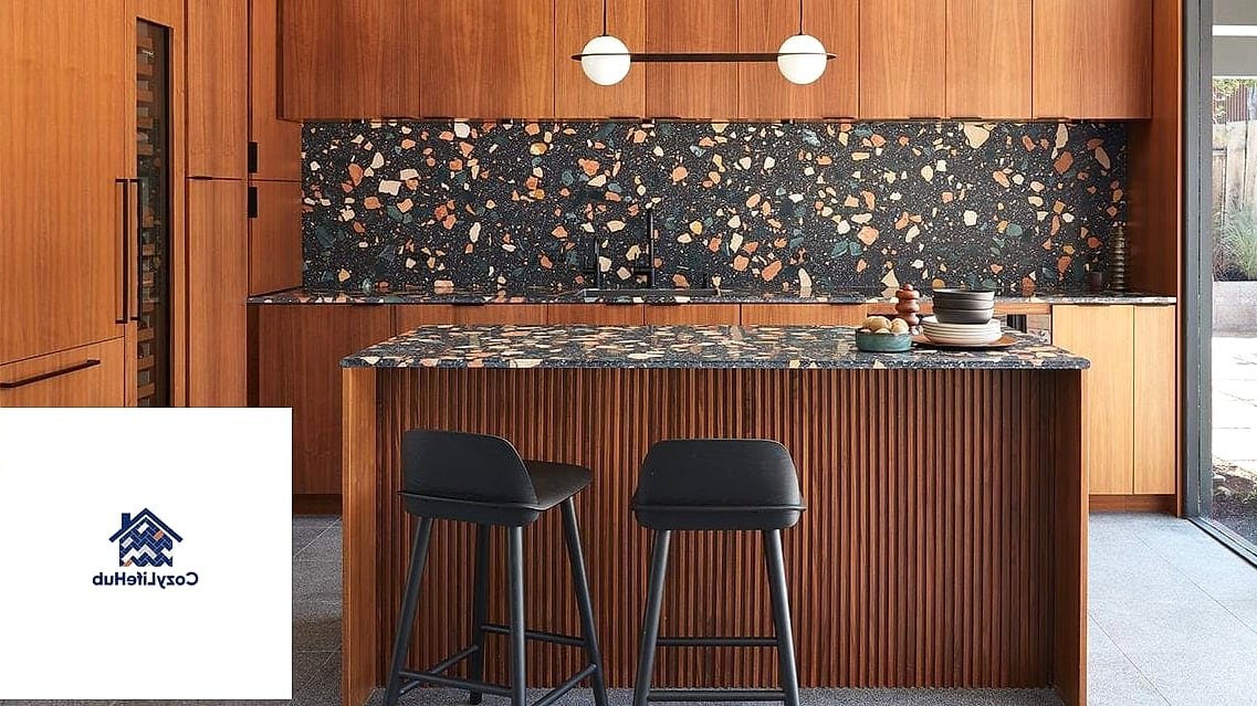 19 Terrazzo Backsplash Ideas That Look Expensive But Aren't 5 Dark Terrazzo for Drama