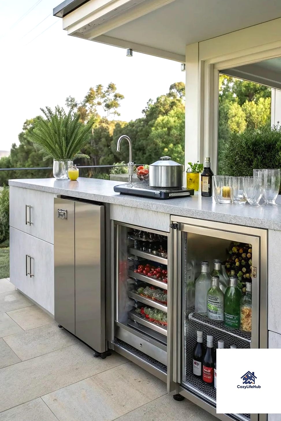 7 Outdoor Kitchen Ideas That Are Absolutely Worth It 8 A Dedicated Beverage and Prep Station