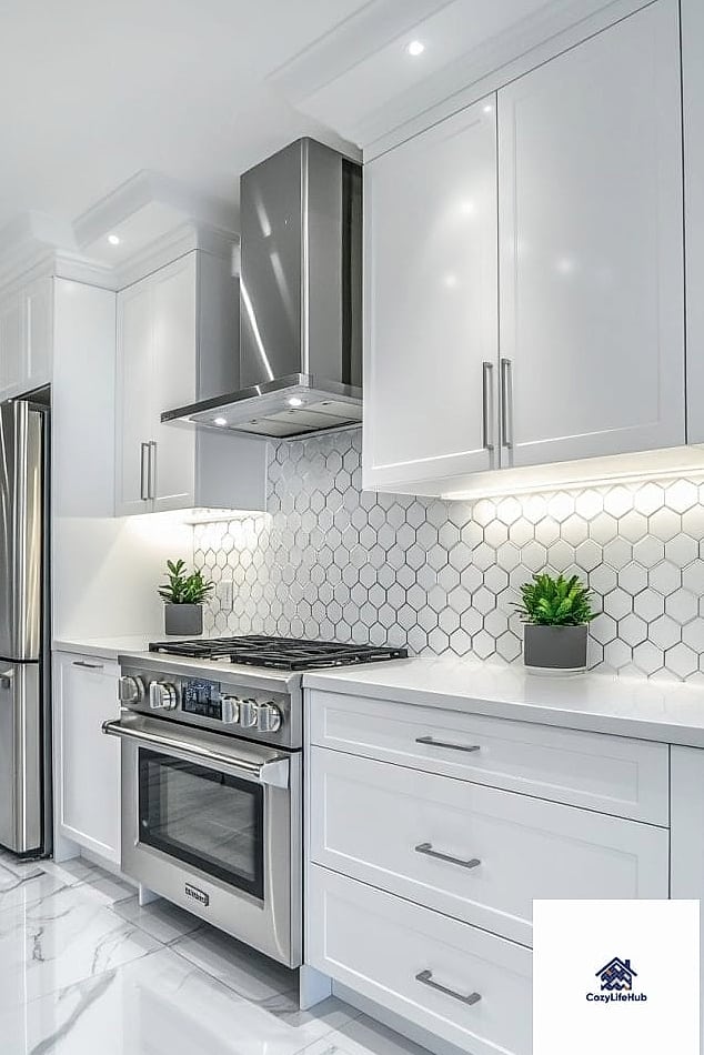 23 Backsplash Ideas for White Cabinets Ideas That Will Transform Your Space 15 Extra-Large Format Tile