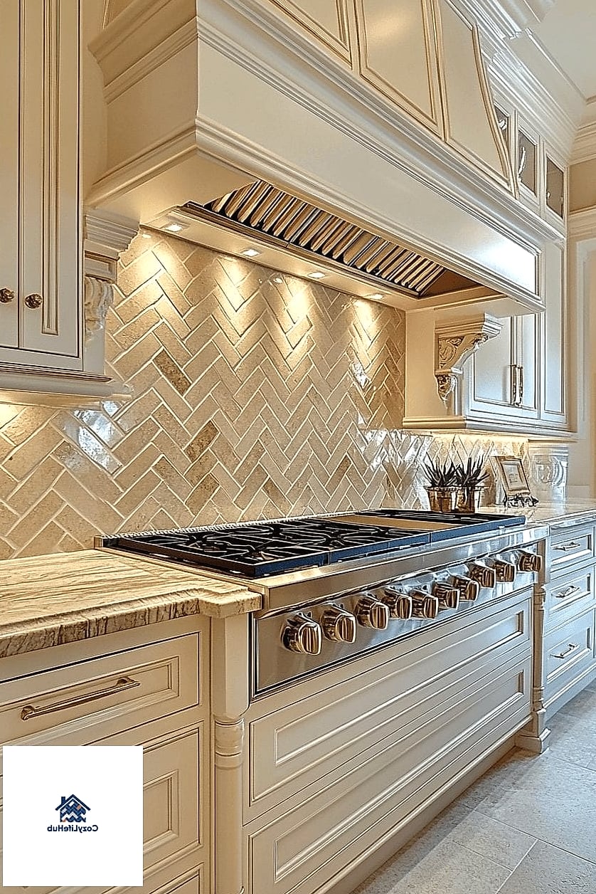 21 Marble Herringbone Backsplash Ideas That Look Expensive But Aren't 13 Faux Marble Porcelain Herringbone