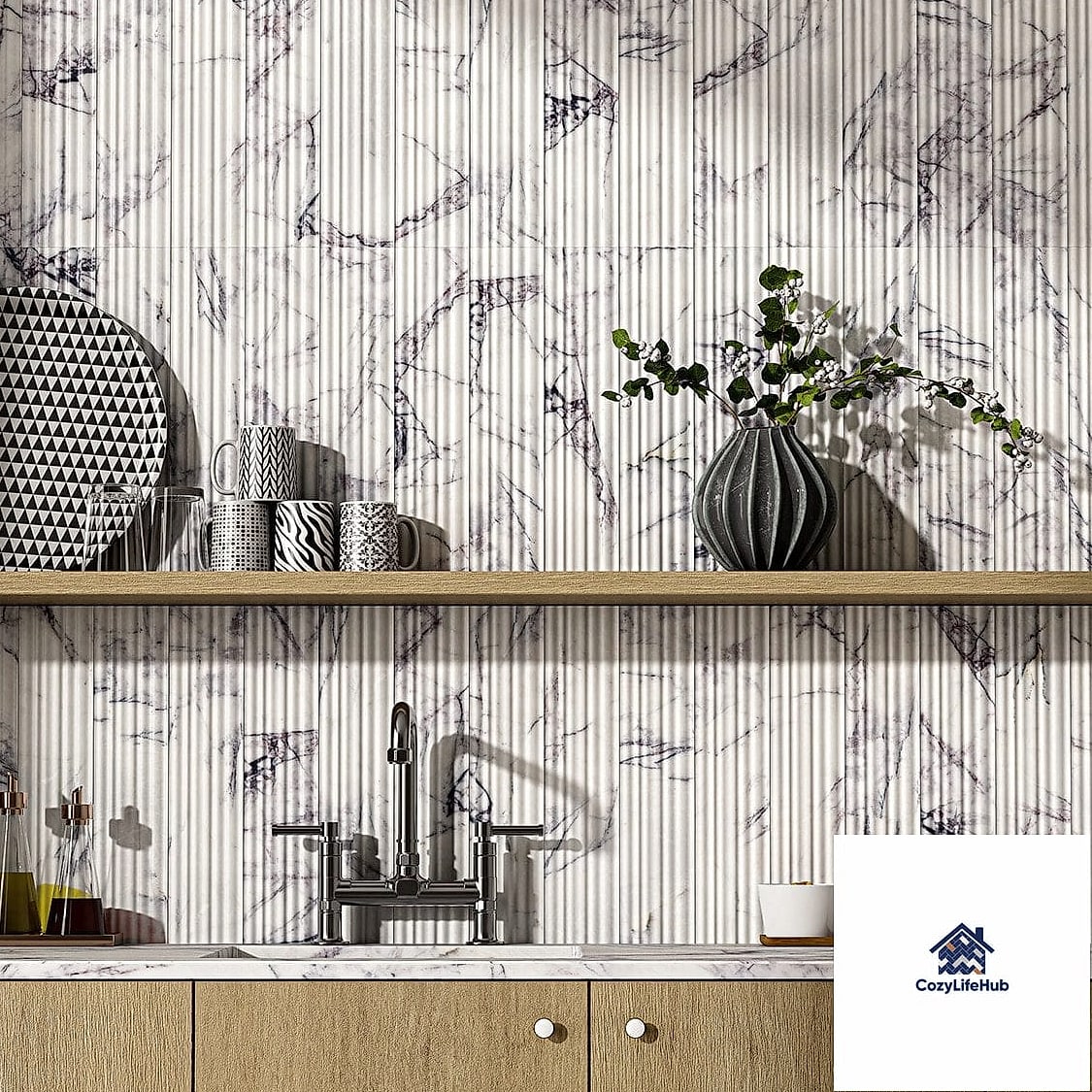 Fluted Marble Panels