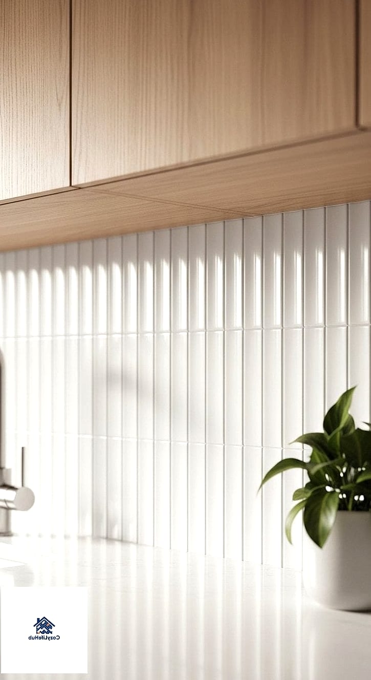 Fluted Tile in Warm Neutrals