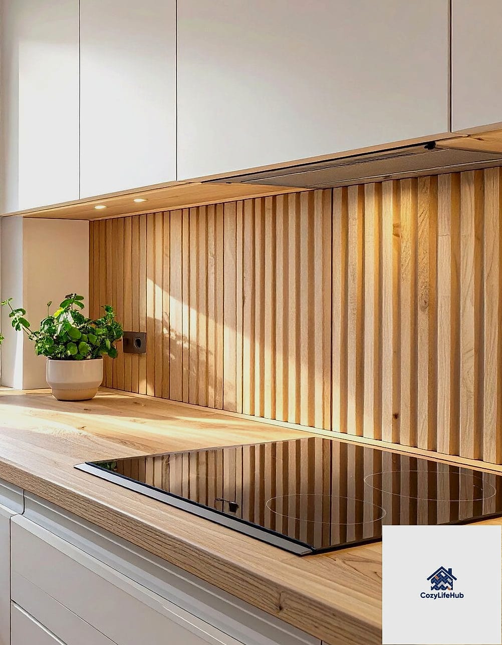 Fluted Wood Panel Accent